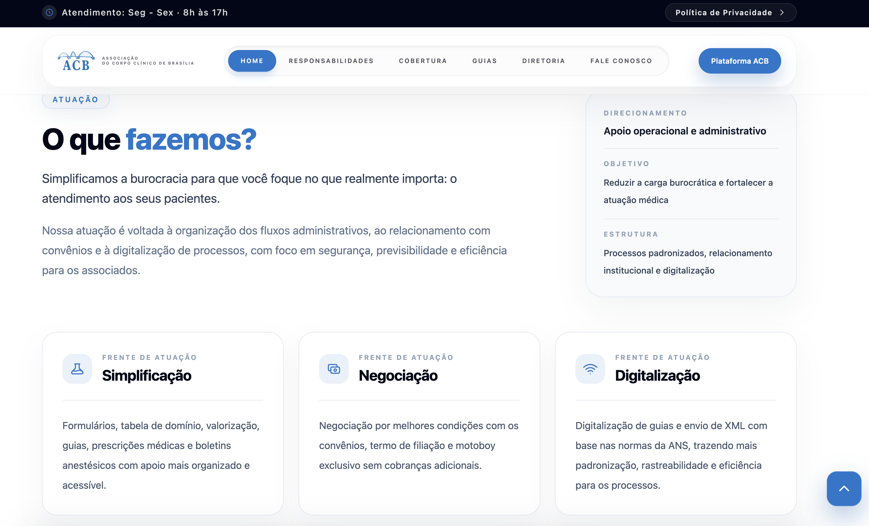 Nova interface de votação moderna da ACB