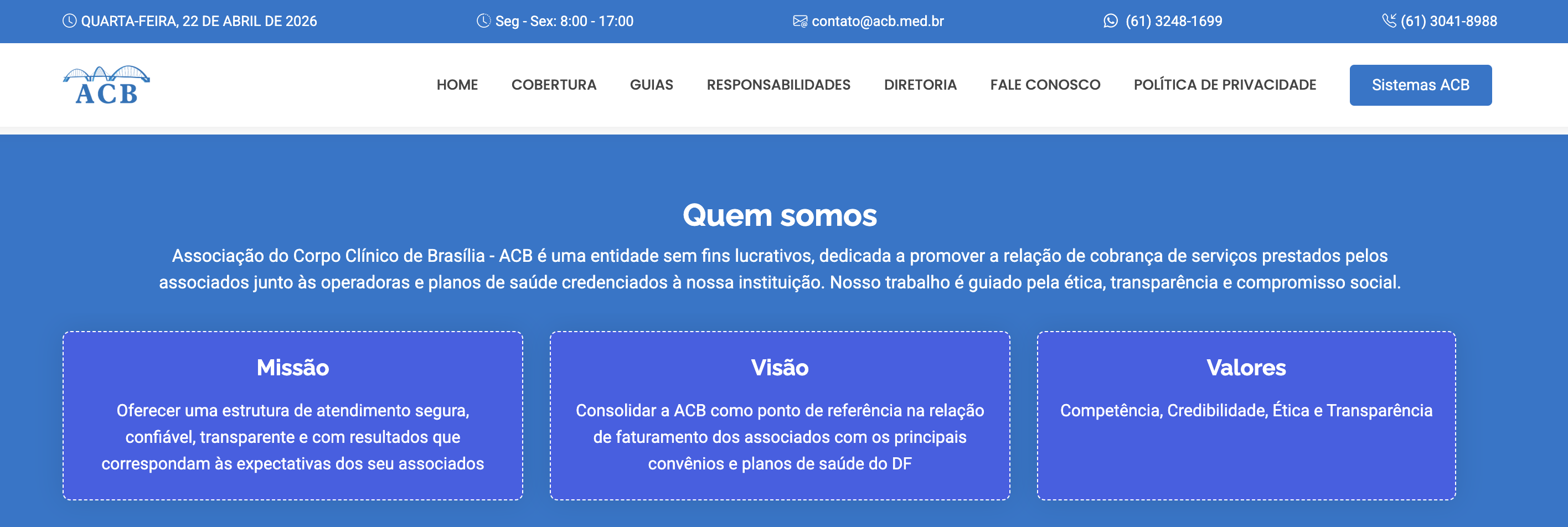 Interface de votação antiga da ACB